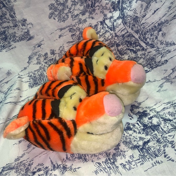 Vintage Disney Orange Winnie The Pooh Tigger Slippers Sz 7/8 Child NEW - Picture 3 of 6